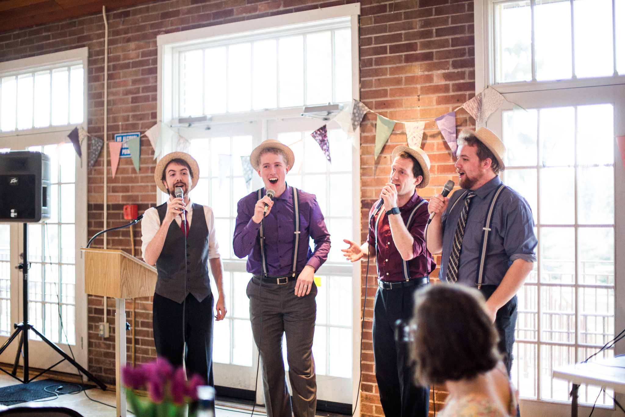A photo of the bearded baritones performing