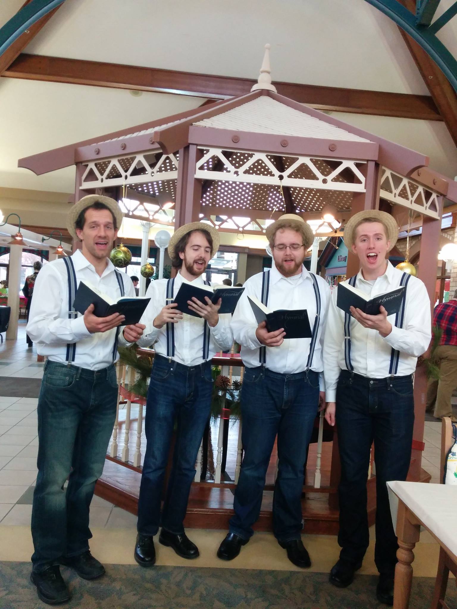 A photo of the bearded baritones performing